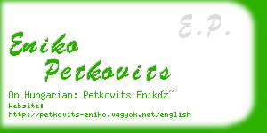 eniko petkovits business card